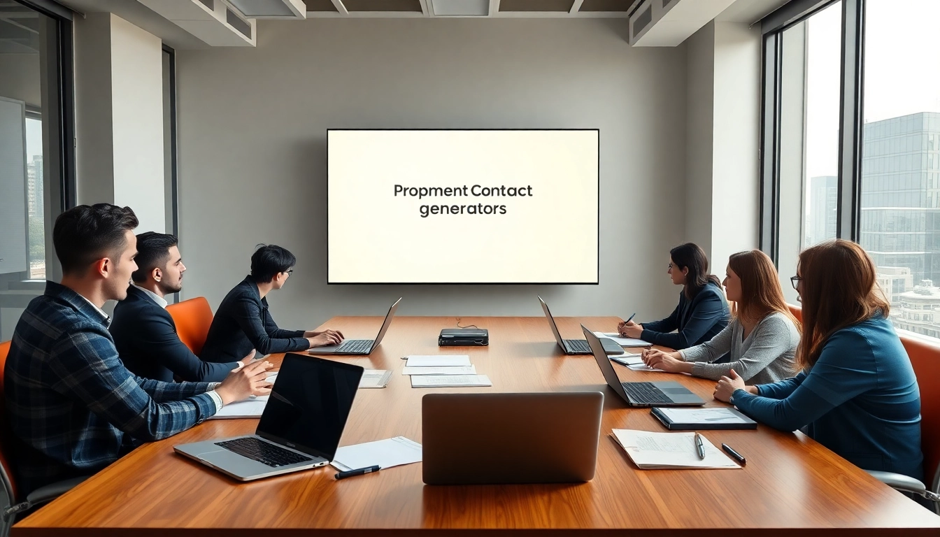 Team collaborating on a proposal narrative generator government contracts in a modern meeting room.