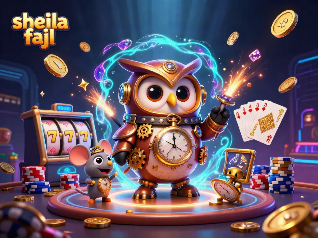 Sheila Fajl jewelry showcases vibrant slot designs amidst a captivating casino scene.