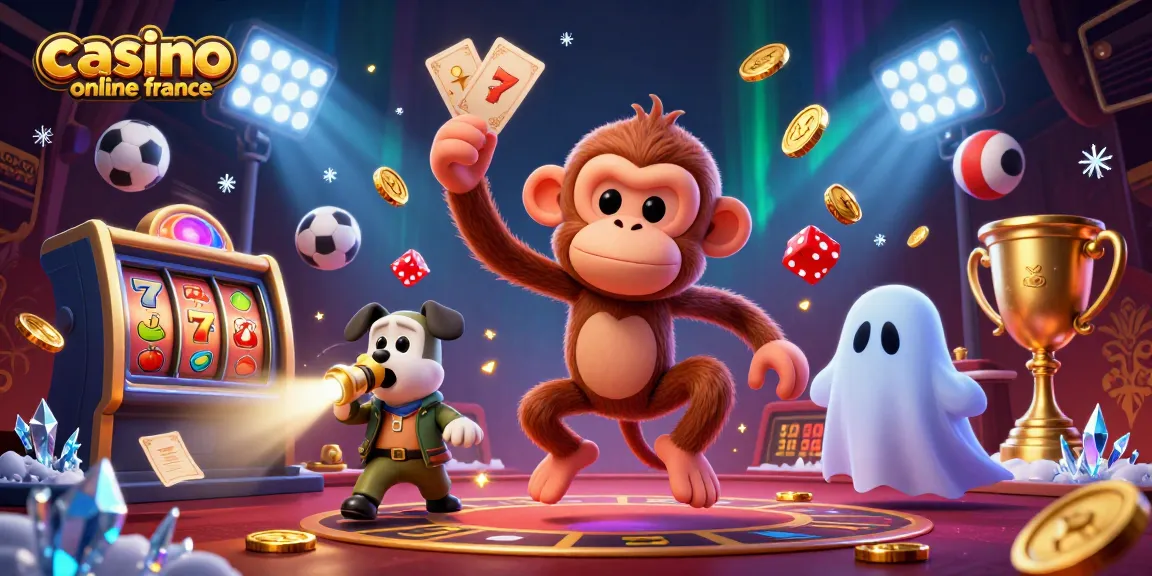 Les jeux de casino en ligne France avec un petit chien chasseur et un singe farceur dans un casino hanté.